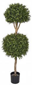 4 Foot Ultraviolet (UV) Double Ball Boxwood Topiary