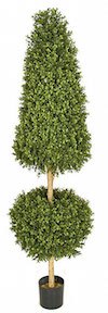 6 Foot Ultraviolet (UV) Boxwood Cone and Ball Topiary