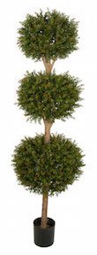 6 and half foot Ultraviolet (UV) Triple Ball Boxwood Topiary