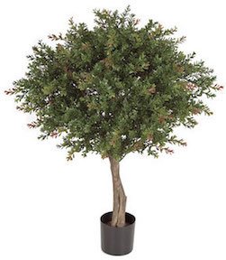 33 Inch Large Ultraviolet (UV) Wintergreen Boxwood Ball Topiary