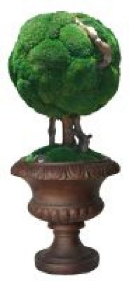 Single Moss Ball Preserved Topiary in Resin Urn